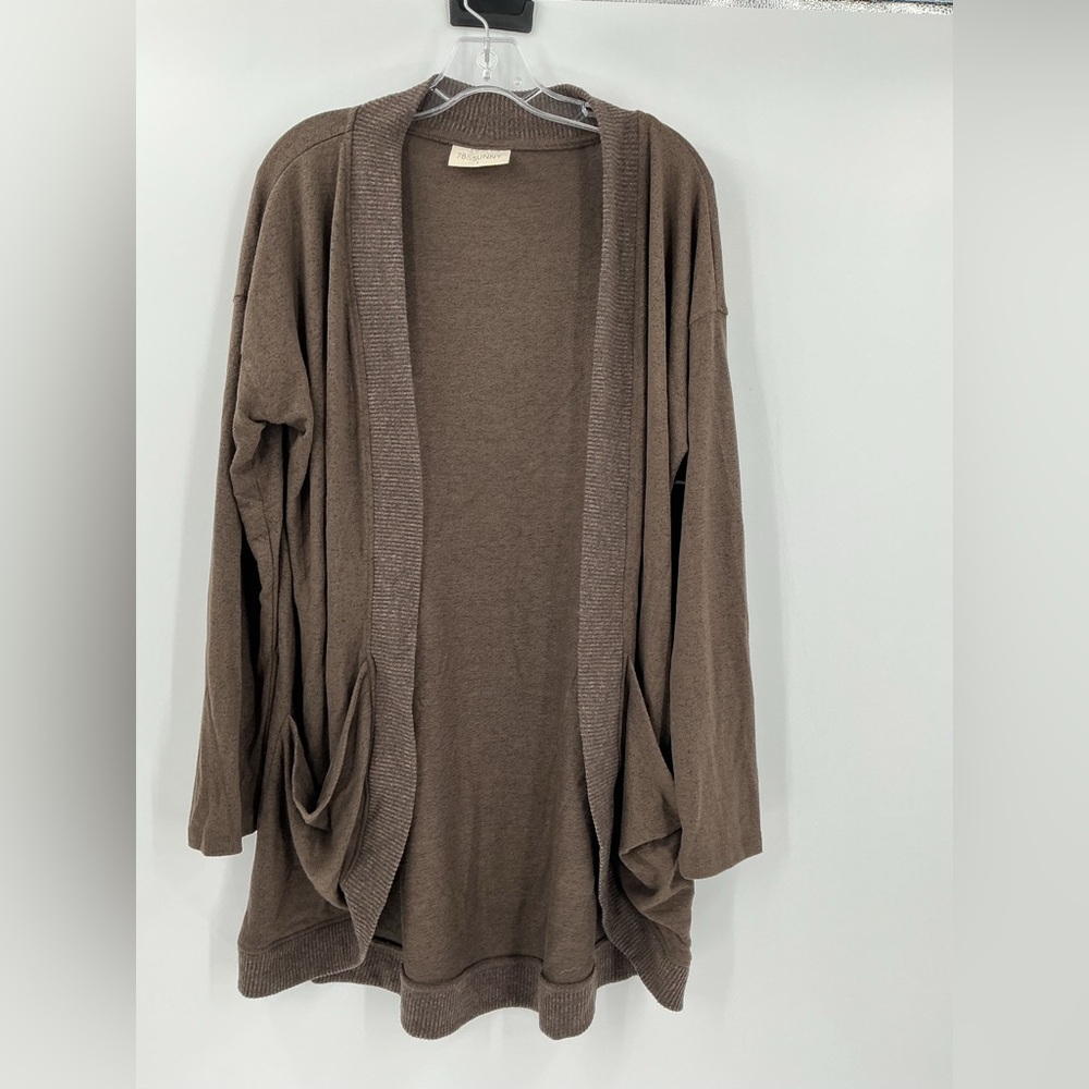 78&sunny Cocoon Cardigan in Heathered Dark Chocolate 10-12 - Picture 3 of 10